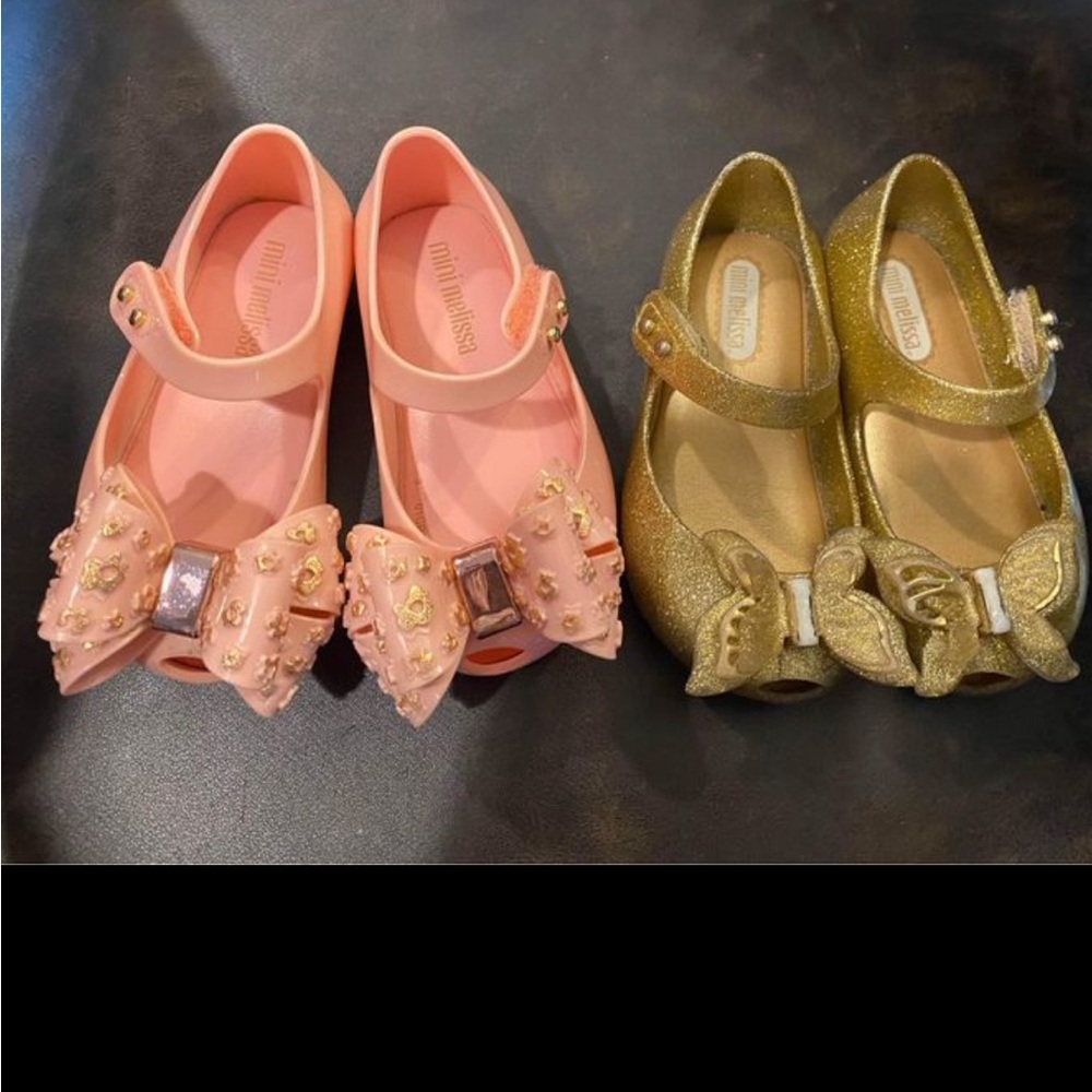 Two pairs and f mini Melissa size 5 dress shoes